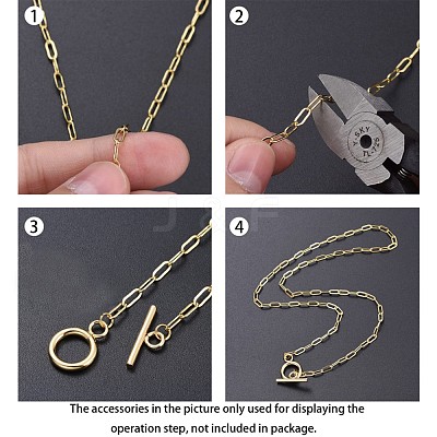 3.28 Feet Soldered Brass Paperclip Chains X-CHC-G005-06G-1