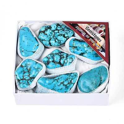 8Pcs Synthetic Turquoise Geode Cornucopia Mineral Specimen G-N347-16-1
