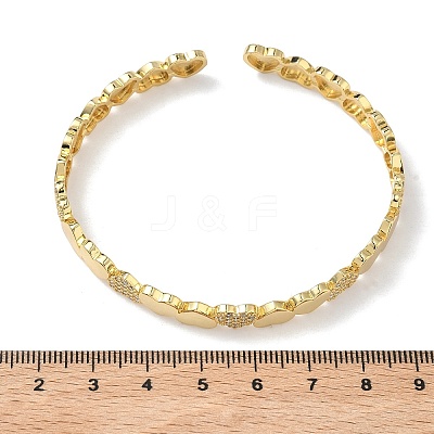 Brass Micro Pave Cubic Zirconia Bangles BJEW-C144-02G-1