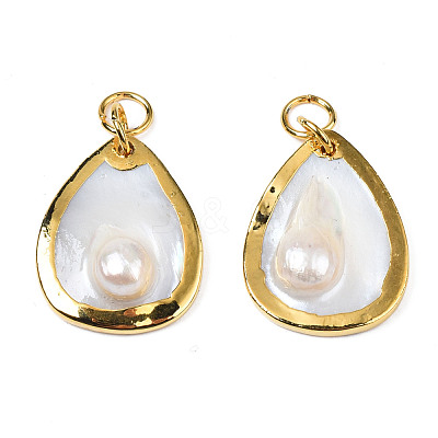 Natural White Shell Pendants SHEL-S278-075-1