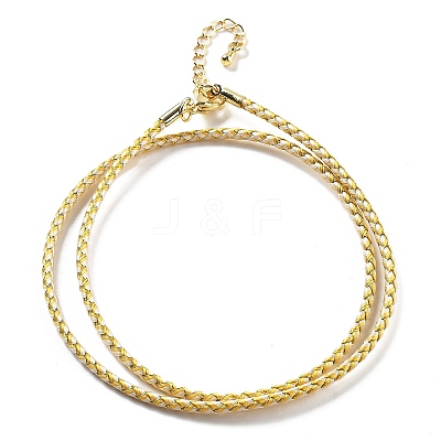 Polyester Cord Braided Necklace Makings MAK-L043-03G-10-1