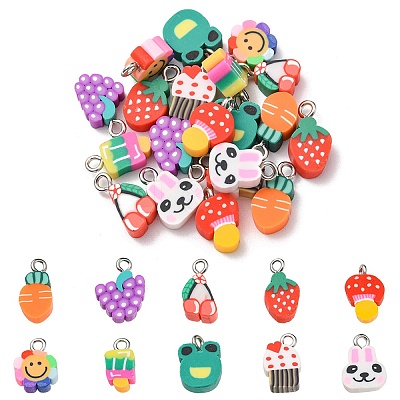 20Pcs 10 Style Handmade Polymer Clay Charms CLAY-YW0001-75-1