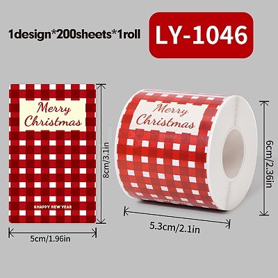 200Pcs Christmas Theme Paper Self-Adhesive Stickers DIY-M070-02C-1
