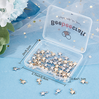 60Pcs 2 Colors Brass Charms KK-BBC0002-52-1