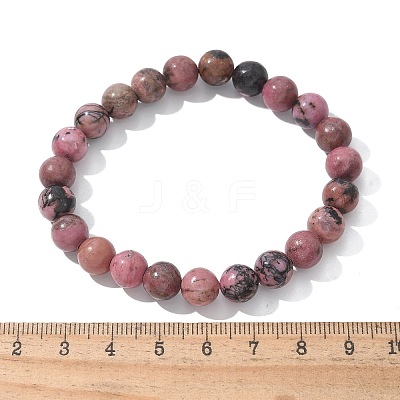 Natural Rhodonite Beads Stretch Bracelets BJEW-F380-01-B16-1