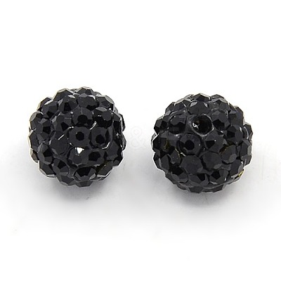 10MM Polymer Clay Grade A Rhinestone Pave Disco Ball Beads X-RB-H258-10MM-280-1