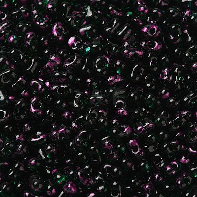 Spray Painted Glass Seed Beads SEED-F005-10A-03-1