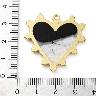 Smudge Pattern Alloy Pendants With ABS Imitation Pearls PALLOY-S034-03KCG-C-1