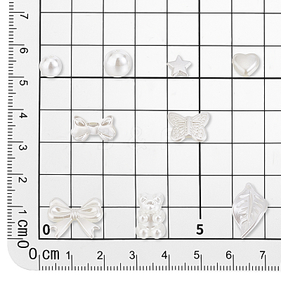 400Pcs 10 Styles ABS Plastic Imitation Pearl Beads KY-PH0002-06-1