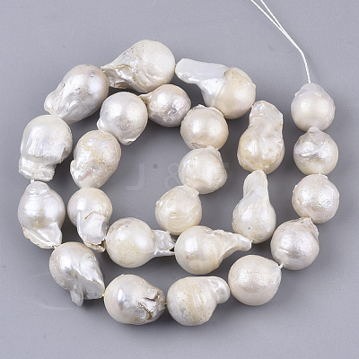 Natural Baroque Pearl Keshi Pearl Beads Strands PEAR-Q015-016-1