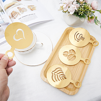 430 Stainless Steel Coffee Latte Art Molds AJEW-WH0038-40G-1