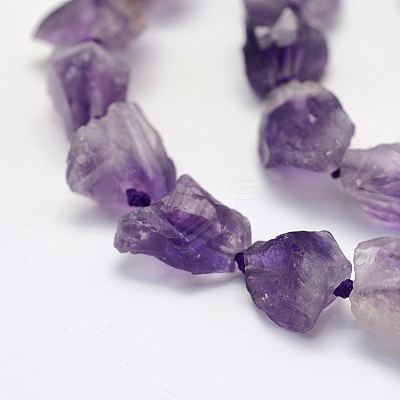 Rough Raw Natural Amethyst Beads Strands G-K202-23-1