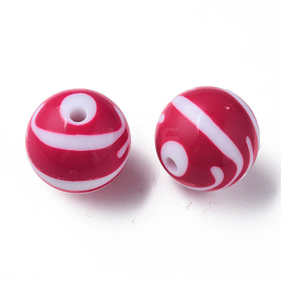 Opaque Striped Acrylic Beads MACR-S373-27C-03-1