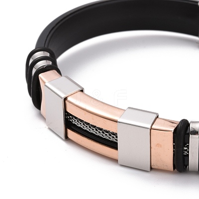 Men's Silicone Cord Bracelet BJEW-M206-02RGP-1