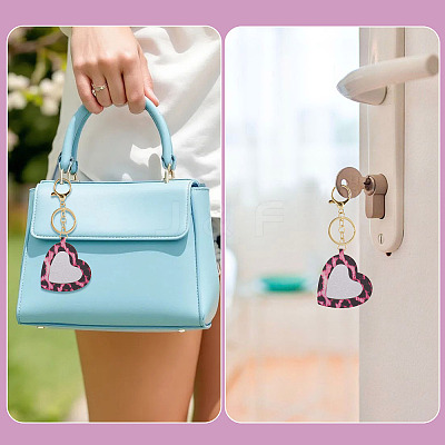 2Pcs PU Mirror Keychains KEYC-TADJ0001-05C-1