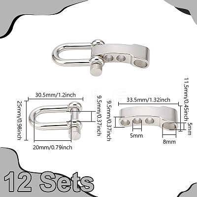 12 Sets Alloy Shackle Clasps FIND-UN0010-30-1