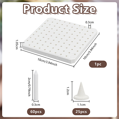Square Aluminum Oxide Ceramic Porous Refractory Mats with 60Pcs Kiln Frame Support Nails DIY-OC0015-75-1