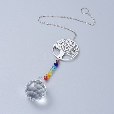 Crystals Chandelier Suncatchers Prisms Chakra Hanging Pendant AJEW-I040-12P-1