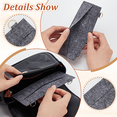 2Pcs 2 Styles Wool Felt Bag Organizer Inserts FIND-WR0007-26A-1