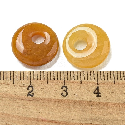 Natural Topaz Jade Donut/Pi Disc Charms G-G142-02C-1