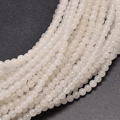 Natural White Jade Round Bead Strands X-G-P072-08-4mm-1