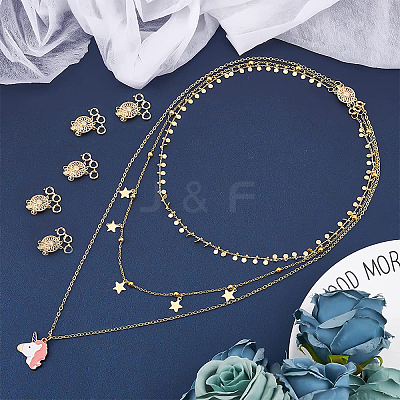 3-Strand 6-Hole Brass Box Clasps FIND-SC0003-31G-1