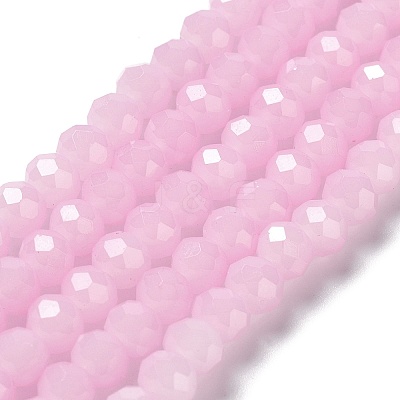 Baking Paint Imitation Jade Glass Bead Strands DGLA-A034-J8MM-A26-1