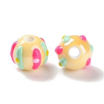 Handmade Porcelain Beads Strands PORC-L078-01G-1