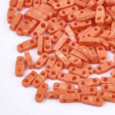 2-Hole Baking Paint Glass Seed Beads SEED-S023-17A-03-1