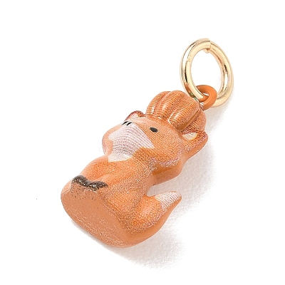 Brass Enamel Pendants KK-CBAE20A-01B-G-1