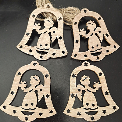 Unfinished Wood Pendant Decorations WOCR-PW0001-123-20-1
