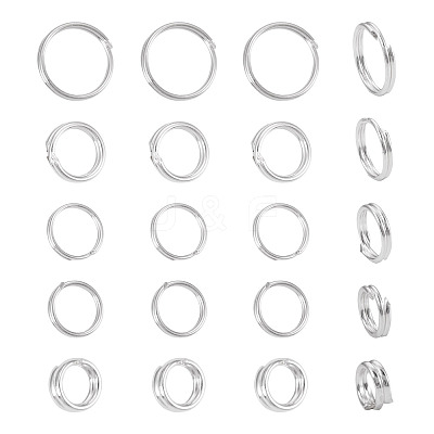 20Pcs 5 Styles 925 Sterling Silver Split Rings STER-TA0001-49-1