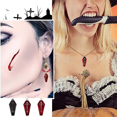 30Pcs 3 Colors Halloween Theme Alloy Enamel Pendants ENAM-SZ0002-71-1