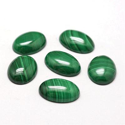 Oval Natural Malachite Cabochons G-O147-03G-1