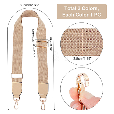 2Pcs 2 style PU Bag Handles FIND-WR0001-31-1