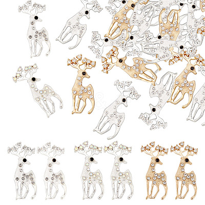18Pcs 3 Colors Alloy Rhinestone Filigree Joiners PALLOY-AR0001-30-1