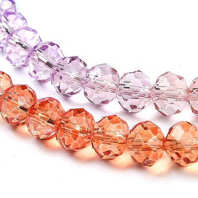 Transparent Painted Glass Beads Strands DGLA-A034-T8mm-A12-1
