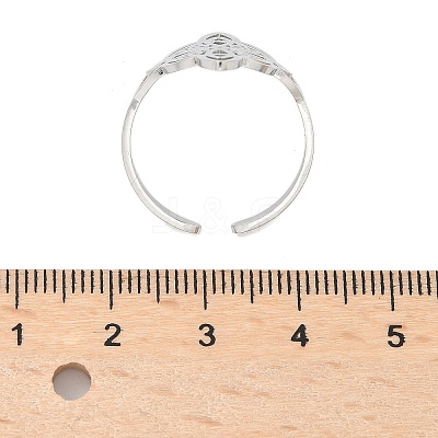 Non-Tarnish 304 Stainless Steel Witch Knot Open Cuff Rings for Women LS-AJEW-U005-01P-1