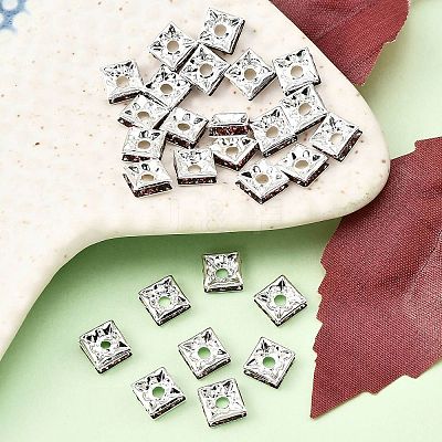Brass Rhinestone Spacer Beads RSB072-17S-1