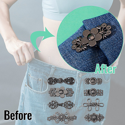 16 Pairs 8 Style Alloy Adjustable Jean Button Pins DIY-TA0013-01B-1