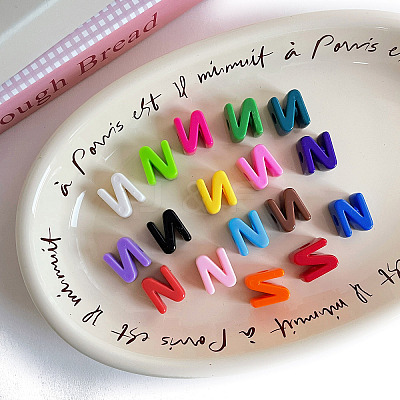 Opaque Acrylic European Beads OACR-M027-01N-1