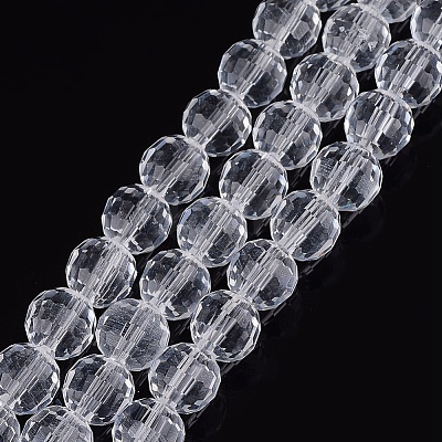 Transparent Glass Bead Strands X-GLAA-R095-8mm-15-1