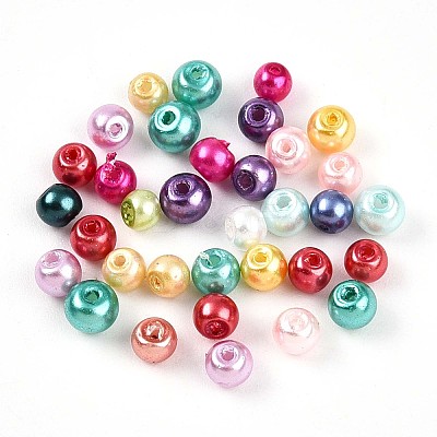 Baking Paint Pearlized Glass Pearl Beads HY-Q003-3mm-M01-1
