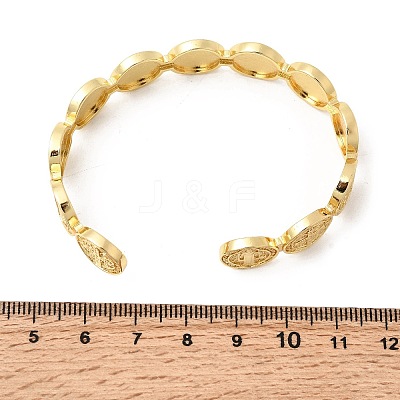 Religion Brass Open Cuff Bangles BJEW-K296-02A-G-1