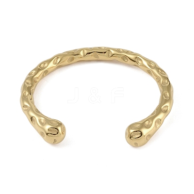 304 Stainless Steel Open Cuff Textured Bangles for Women LS-BJEW-G706-02G-1