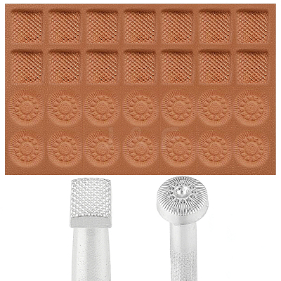 2Pcs 2 Styles DIY Alloy Steel Leathercraft Stamps TOOL-GF0003-53C-1