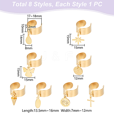 304 Stainless Steel Open Cuff Rings RJEW-UN00020-1