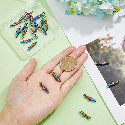 40PCS Rainbow Color Alloy Pendants PALLOY-DC0001-21-1