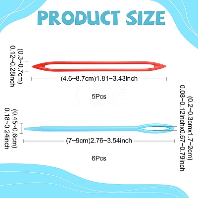 11Pcs Plastic Big Eye Needle for Sewing TOOL-FS0001-06-1