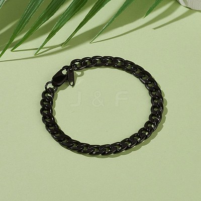 Men's 304 Stainless Steel Cuban Link Chain Bracelets X-BJEW-JB05917-02-1